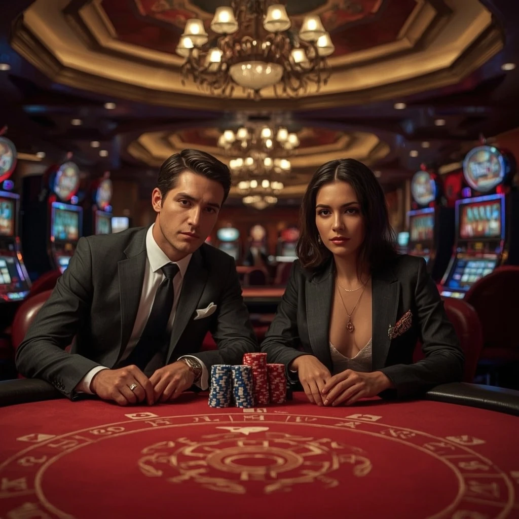 Two poker players at Malina Casino in India